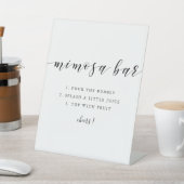 Signe De Table Bar à Mimosa de Mariage avec Calligraphie Moderne (In SItu)