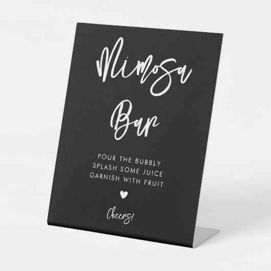 Signe De Table Bar à Mimosa noir contemporain moderne (Recto)