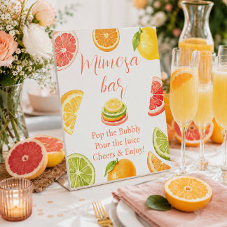 Signe De Table Bar à Mimosa pour Enterrement de Vie de Jeune Fill