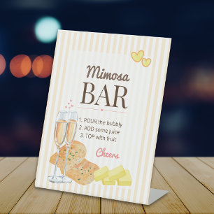 Signe De Table Bar à Mimosa pour Mariage Beurre Ensemble