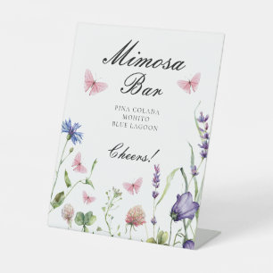 Signe De Table Bar à Mimosa pour Mariage Papillons Élégants