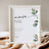 Signe De Table Bar à Mimosa pour une Baby Shower au thème Eucalyp