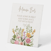 Signe De Table Bar à mimosa pour une fête prénuptiale sur le thèm (Recto)