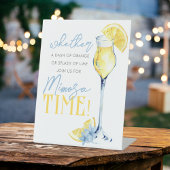 Signe De Table Bar à Mimosa Unique Aquarelle Citron Debout