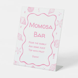 Signe De Table Bar à Momosa Fête de Naissance Côtière Coquilles R