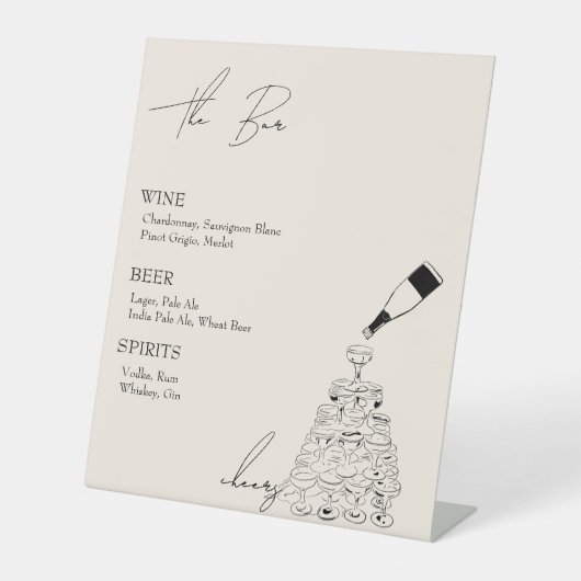 Signe De Table Bar avec tour de Champagne (Recto)