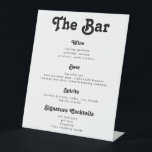 Signe De Table Bar-Boissons Chic Retro Vintage Wedding Menu<br><div class="desc">Le bar est ouvert ! Menu Chic Mariage Bar Signez avec une typographie d'inspiration rétro et une touche de vintage - un menu de boissons noir et blanc tendance pour votre mariage ou toute autre célébration. Il suffit de mettre dans votre propre menu de boissons - toutes les couleurs (arrière...</div>