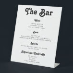 Signe De Table Bar-Boissons Chic Retro Vintage Wedding Menu<br><div class="desc">Le bar est ouvert ! Menu Chic Mariage Bar Signez avec une typographie d'inspiration rétro et une touche de vintage - un menu de boissons noir et blanc tendance pour votre mariage ou toute autre célébration. Il suffit de mettre dans votre propre menu de boissons - toutes les couleurs (arrière...</div>