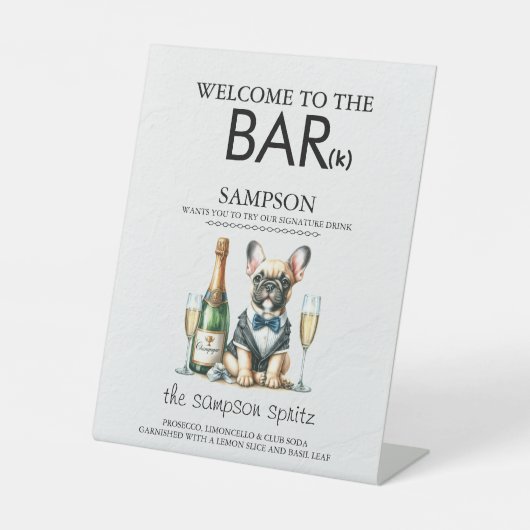 Signe De Table Bar Bulldog Brown (Recto)