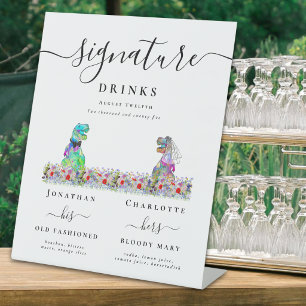 Signe De Table Bar de boissons signatures pour le mariage de la m