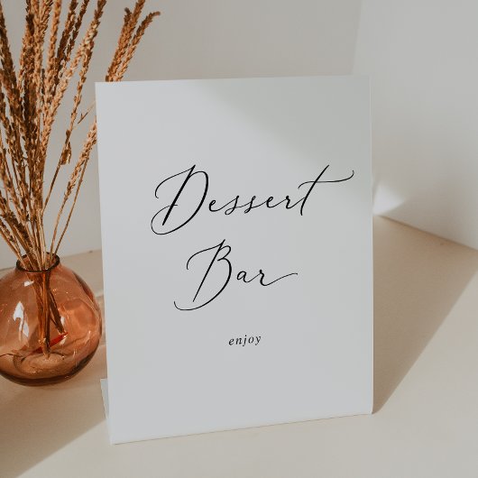 Signe De Table Bar de dessert Mariage de calligraphie noire