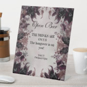 Signe De Table Bar de mariage Fleur gothique violette (In SItu)