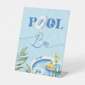 Signe De Table Bar de piscine Fête d'anniversaire (Recto)
