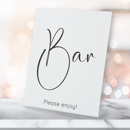 Signe De Table Bar de script moderne