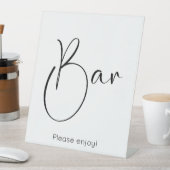 Signe De Table Bar de script moderne (In SItu)