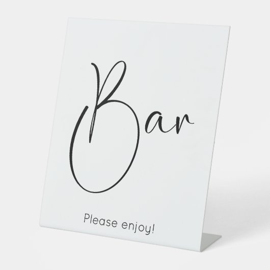 Signe De Table Bar de script moderne (Recto)