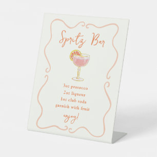 Signe De Table Bar de Spritz au Cocktail Doodle