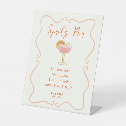 Signe De Table Bar de Spritz au Cocktail Doodle (Recto)