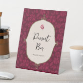 Signe De Table Bar-dessert Floral Bourgogne (In SItu)