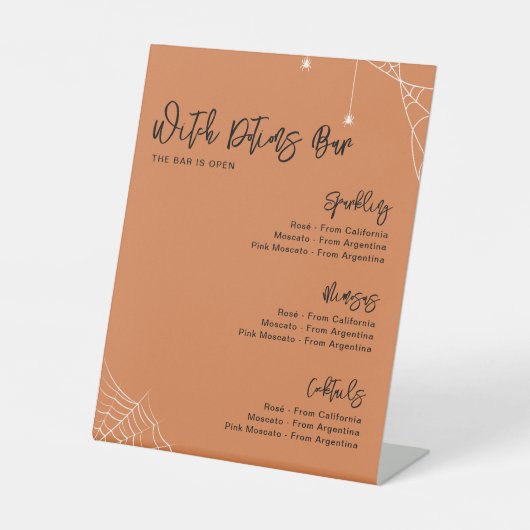 Signe De Table Bar Fête des mariées orange Halloween (Recto)