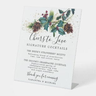 Signe De Table Bar Mariage Holly and Berries Cocktails