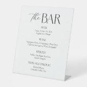 Signe De Table Bar Mariage moderne noir et blanc (Recto)