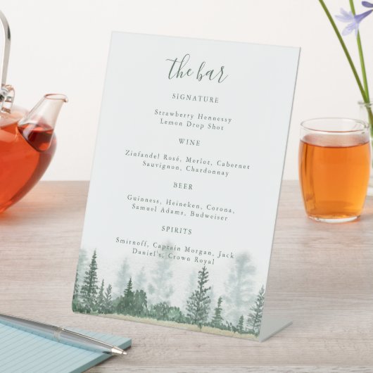 Signe De Table Bar Mariage Mountain Forest Signature Boisson (In SItu)