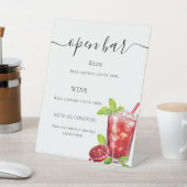 Signe De Table Bar menu boisson rouge (In SItu)