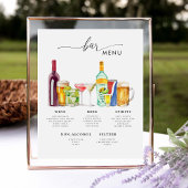 Signe De Table Bar Menu Mariage moderne Signature Boissons