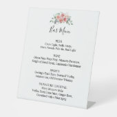 Signe De Table Bar Menu Mariage rose Floral Boho Chic Script (Recto)