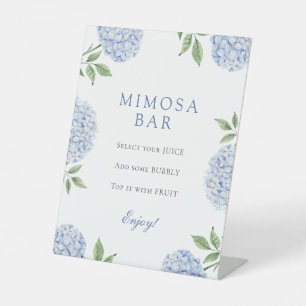 Signe De Table Bar Mimosa à la frontière simple des hortensias bl