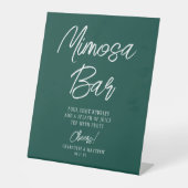 Signe De Table Bar Mimosa Accueille Script Moderne Emerald Green (Recto)