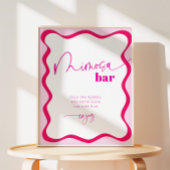 Signe De Table Bar Mimosa Bar à cocktails Hot Rose Wavy