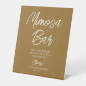 Signe De Table Bar Mimosa Chefs Moderne Script manuscrit Or (Recto)