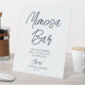 Signe De Table Bar Mimosa Cheval Script Moderne Marine Bleu (In SItu)