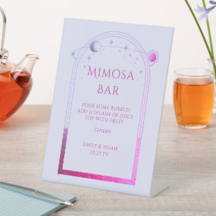 Signe De Table Bar Mimosa Lavande Rose Céleste Mariage