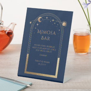 Signe De Table Bar Mimosa Nuit Céleste Or Mariage