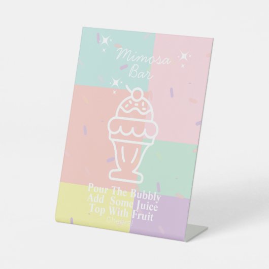 Signe De Table Bar Mimosa rétro (Recto)