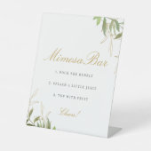 Signe De Table Bar Mimosa verdure et or (Recto)