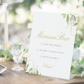 Signe De Table Bar Mimosa verdure et or