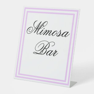 Signe De Table Bar Mimosa Violet Clair Élégant Minimaliste
