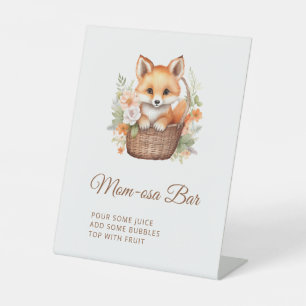 Signe De Table Bar Mom-osa Woodland Fox Fête de Naissance