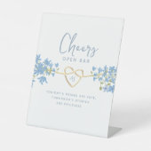 Signe De Table Bar ouvert Dusty Blue Mariage (Recto)