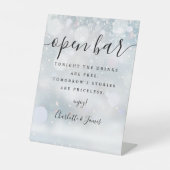Signe De Table Bar ouvert Hiver Noir Signature Script (Recto)