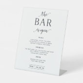Signe De Table Bar Ouvert | Menu Barre Mariage (Recto)