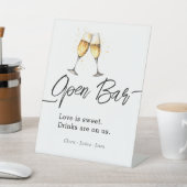 Signe De Table Bar ouvert simple événement aquarelle de mariage (In SItu)