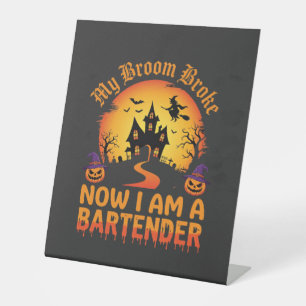 Signe De Table Barman Halloween Maison Hantée Sorcière Citrouille