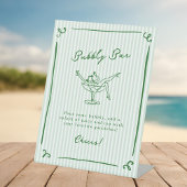 Signe De Table Barre à bulles verte à main blanche