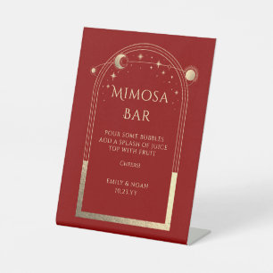 Signe De Table Barre Céleste Mimosa Or Rouge Foncé