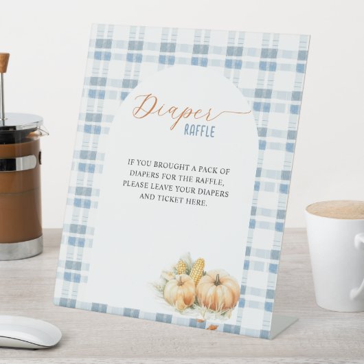 Signe De Table Barre Citrouille Bleu  (In SItu)